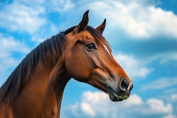 Obraz premium Majestic Arabian Stallion in Summer Meadow