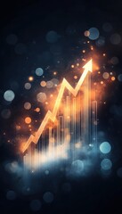 Rising stock market graph illustration business environment digital content remote work teamwork communication impact