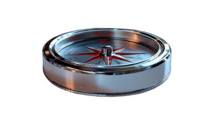 3D Illustration of a Metal Compass