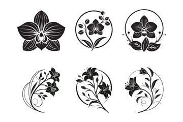 Black and White Stylized Tree Logo with Circular Design and Abstract Human Figures