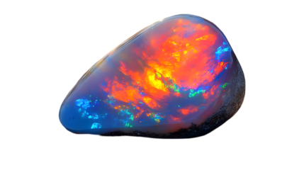 Opal Gemstone with Red, Blue, and Green Iridescent Colors - Macro Photo
