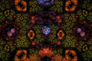 Abstract fractal image on the black background