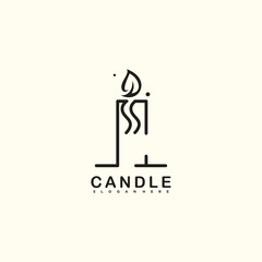 Candle Light Flame Logo Design Illustration