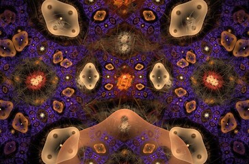 Abstract fractal image on the black background