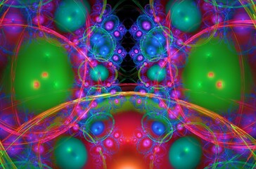 Abstract fractal image on the black background