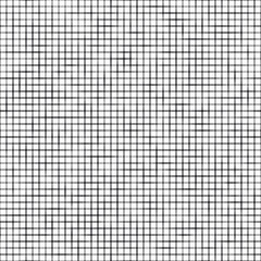 Seamless geometric pattern with an irregular broken grid of small black squares on a white background. Vector illustration.