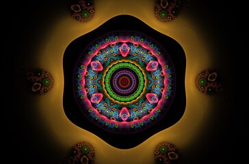 Abstract fractal image on the black background