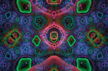 Abstract fractal image on the black background