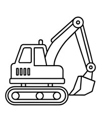 Construction excavator silhouette illustration
