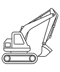 Construction excavator silhouette illustration