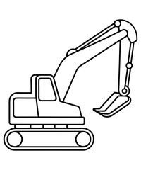 Obraz premium Construction excavator silhouette illustration