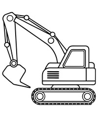 Construction excavator silhouette illustration