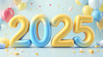 025 year, Adorable 3D Blue Snake Celebration
