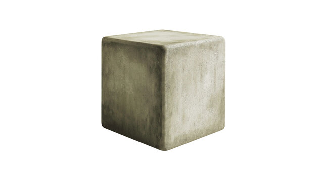 Gray Sagger Block Concrete Material, Flat Front View, White Background, Product Photo