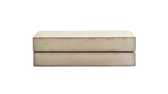 Gray Sagger Block Made of Concrete Material  Flat Front View on White Background