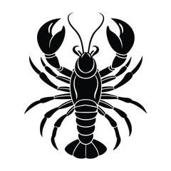 Lobster vector silhouette with white background