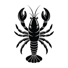 Lobster vector silhouette with white background