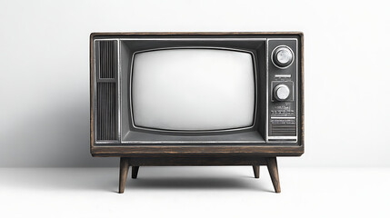 A vintage television set with a blank screen, showcasing retro design and nostalgia.