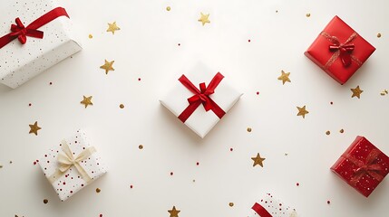 Festive Christmas Tree & Holiday Decor with Gifts, Stockings, and Fireworks for Winter Celebration