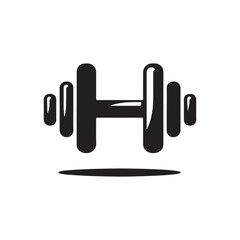 Sleek Dumbbell Silhouette Vector for Fitness Websites