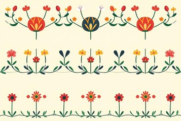 Folk Art Simple colorful patterns with a handmade feel