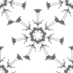 black and white flowers seamles pattern