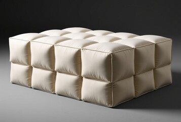 GRID OTTOON A modern ottoman with a grid like pattern of cushion