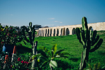 the ancient Kamares Aqueduct, Larnaca, Cyprus