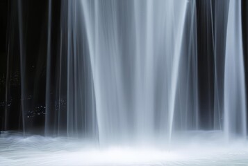 Milky Veils Slow shutter speed blurs water streams into milky wh