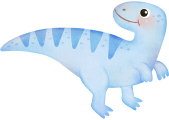 Lovely Dinosaurs Character Watercolor illustration