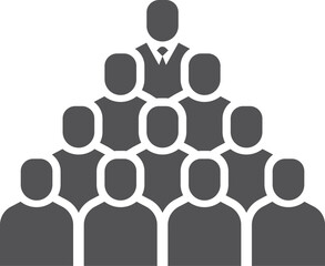 Hierarchy black icon. Business team leader symbol