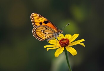 Obraz premium A Butterfly Collecting Nectar Represents the process of finding