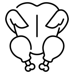 Nutrition Pack Icon,Chicken Meat line Icon