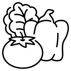 Nutrition Pack Icon,Vegetables line Icon