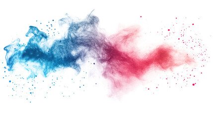 Obraz premium Abstract colorful ink splashes on white background, perfect for design and illustration