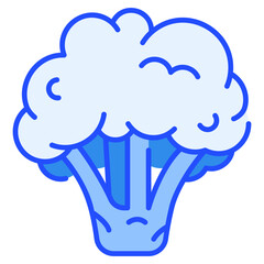 Nutrition Pack Icon,Broccoli Blue Color Icon