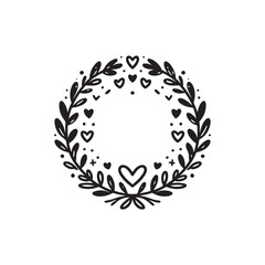 round frame made of flowers for text and décor isolated vector on white background