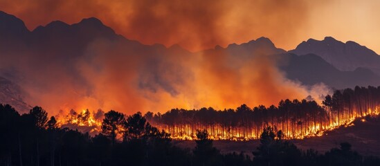 Fiery Mountain Landscape