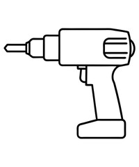 cordless drill creative silhouette illustration