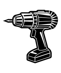 cordless drill creative silhouette illustration