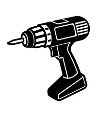 cordless drill creative silhouette illustration