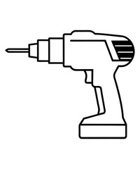 cordless drill creative silhouette illustration