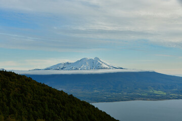 osorno vulcano view from refugio teskie road sunset vacation travel