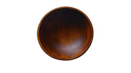 Empty Wooden Bowl on Black Background - Photo