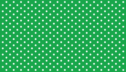 Abstract random flying colorful confetti. white polka dots in the green background. polka dot seamless pattern. fabric, textile, gift wrapping paper, wallpaper. vector illustration