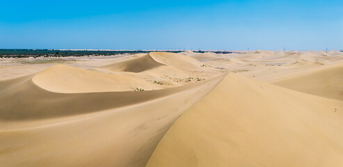 Desert sand dunes natural scenery in Inner Mongolia