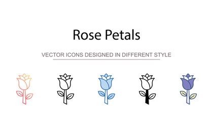 Rose Petals icon design with white background stock illustration
