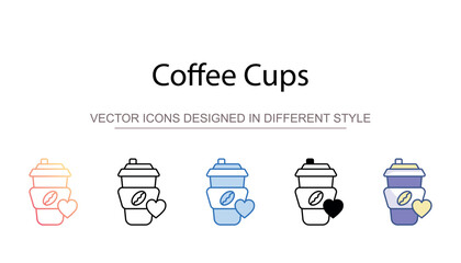 Coffee Cups icon design with white background stock illustration