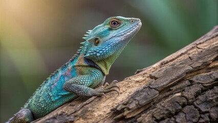 Naklejka premium Glimmering iridescent claws capture light from every angle resembling the beauty of dragon scales drawing attention to every movement made.