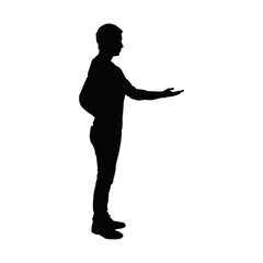 Man silhouette vector hand drawing 